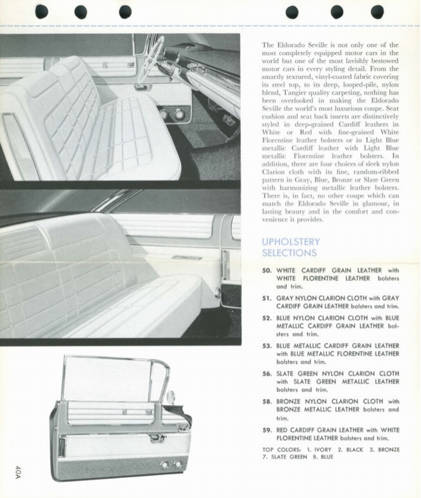 1959 Cadillac Salesmans Data Book Page 105